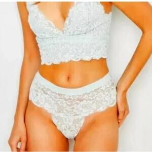 NWT FP X We Are HAH Spin Me Lace Panty Blanc White Sz XS Bridal Wedding Coquette